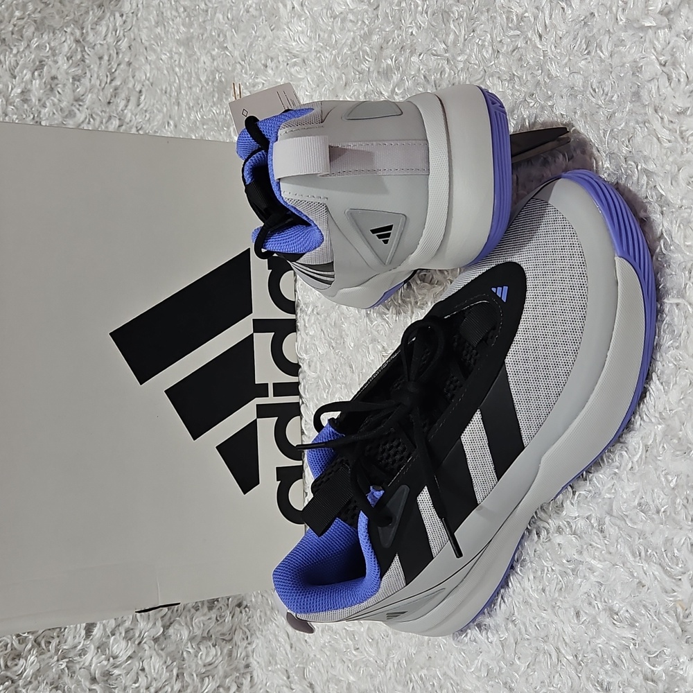 Adidas Basketball Shoes Gray Purple Black Size 9